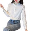 2024 Women's Retro Jacquard Cotton Pullover: Long Sleeve Stand-up Collar Shirt for Spring and Autumn