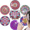 GATYZTORY 6 ks podtácků na malování diamantem s držákem, podtácky Mandala Diamond Art, malé sady na malování diamantem, umělecká řemesla