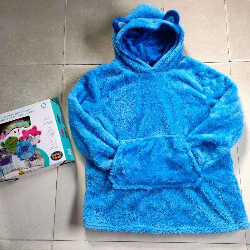 Kids Super Soft Plush Winter Fleece Warm Hooded Giant Sweatshirt Blanket