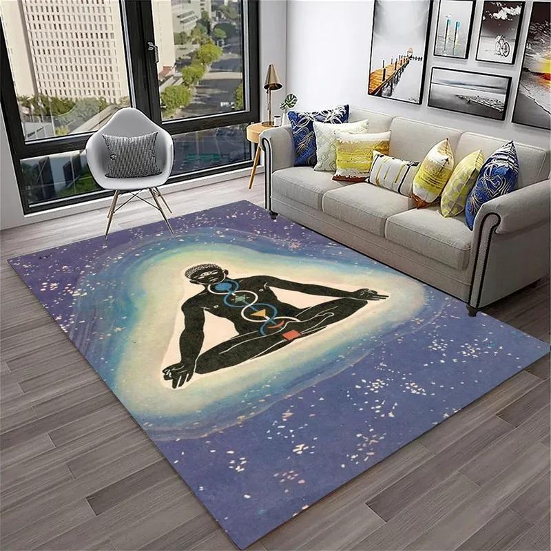 Rainbow 7 Chakra Yoga Meditation Soft Carpet Anti-slip Area Rug for Living Room Bedroom Sofa Doormat Decor Bathroom Floor Mat
