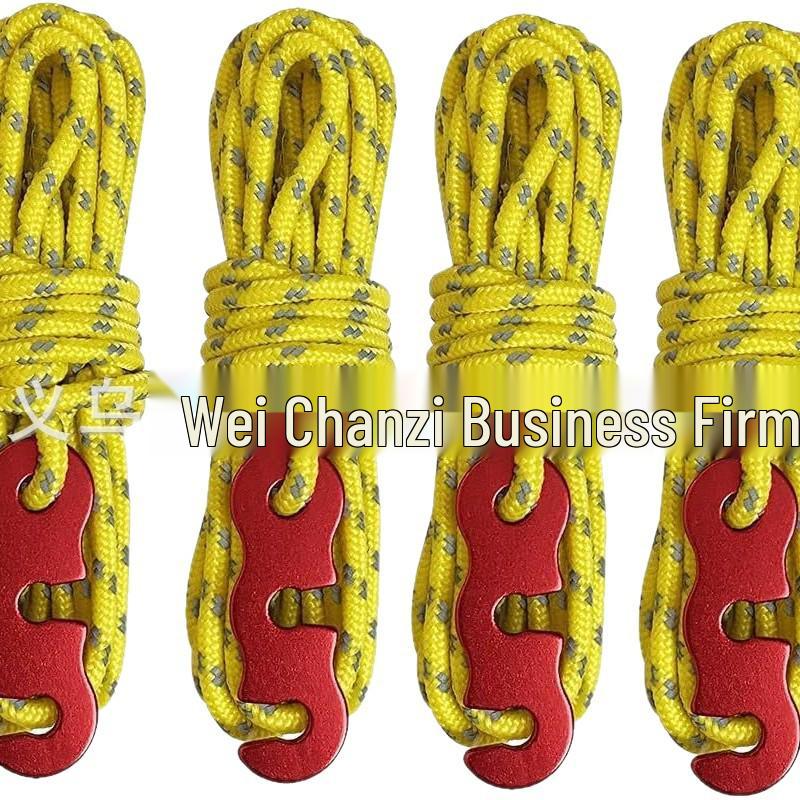 Reflective Windproof Tent Rope with Anti-Slip Buckle (4mm)
