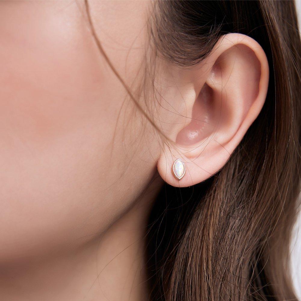 Silver 925 Marquise Opal Earrings