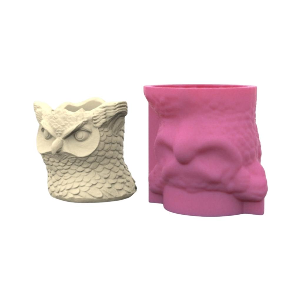 Silikon Blumentopf Form Blumenvase Formen Eulenform Silikon Textur für Sukkulenten Pflanzgefäß und Resin Guss Handwerk