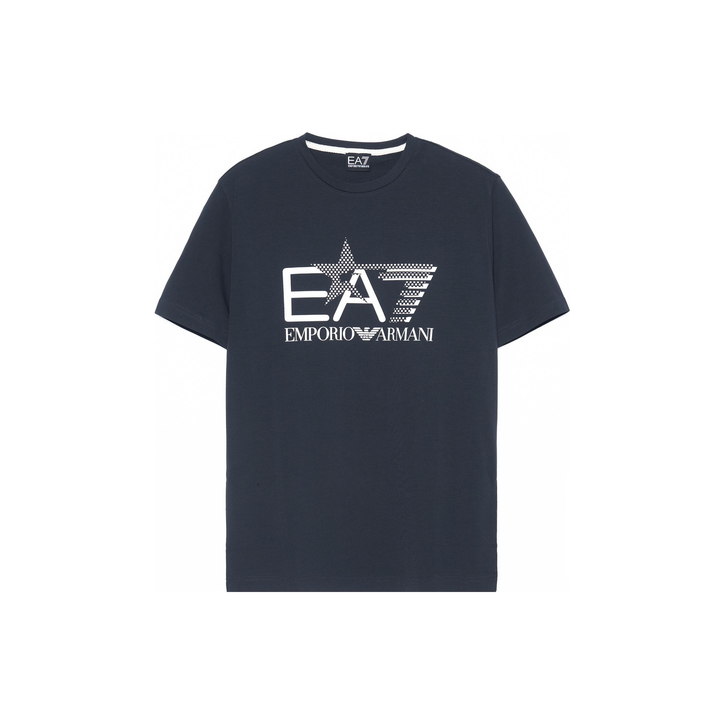 Emporio Armani Logo Letter Cijfer Print Ronde Hals Korte Mouw T-shirt Heren Tops Donkergroen 3HPT82-PJ03Z-1578 S