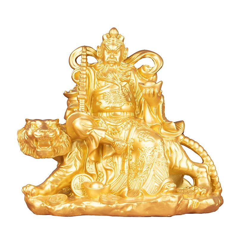 

Тигр Бог Богатства Чжао Гунмин Статуэтки для украшения персонажа Смола Скульптура Дом Комната Офис Водные элементы Орнаменты