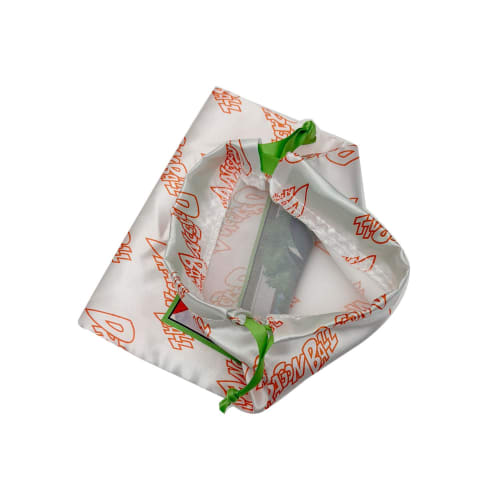 Small Planet Dragon Ball Ribbon Drawstring Bag Son Goku Peace Sign