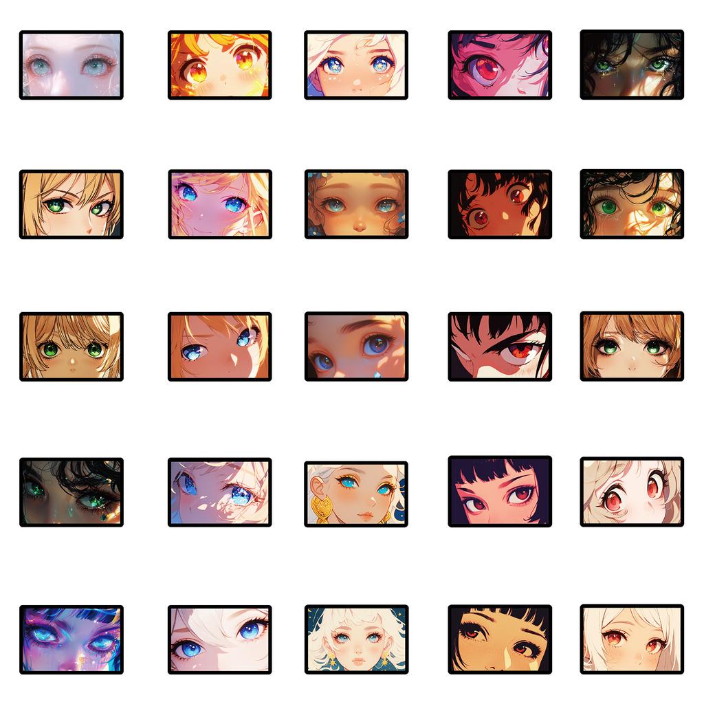 50 Second Dimensional Eye Color Stickers Character Eyes Personality Creative Decoration Water Cup Flat Stickers