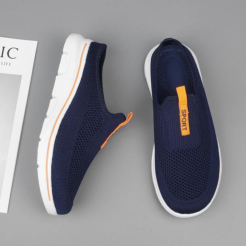 Fashion Big Size 48 Summer Men Women Half Shoes Slippers Slip On Casual Shoes Mesh Breathable Soft Comfortable Zapatillas Hombre Male