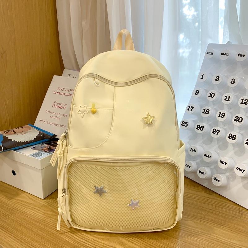 

Универсальный Простой и Красивый Рюкзак для Студентки Милый Большая Вместимость Рюкзак для Старшеклассницы Прозрачная Сумка с Болью