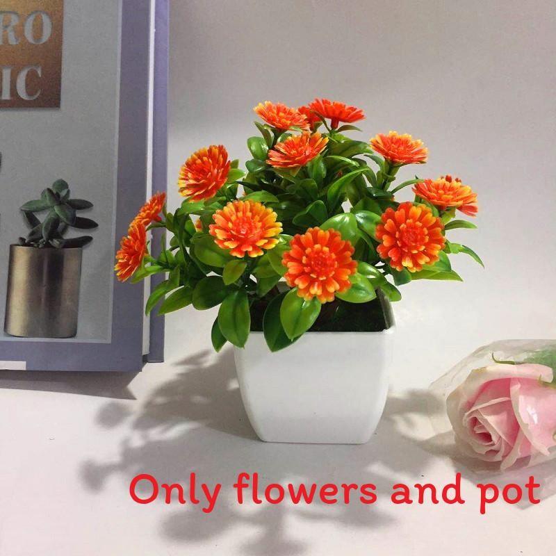 Flowers Eighteen Simulated Daisy Pine Cone Artificial Green Plant Potted Plant