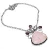 Natural Rose Quartz, Amethyst Gemstone 925 Sterling Silver Necklace 18" E3r52