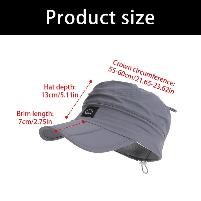 Women's Packable Open-Top Sun Hat Cap, Breathable Nylon Ponytail Style with Front Bill for Hiking and Holiday Travel