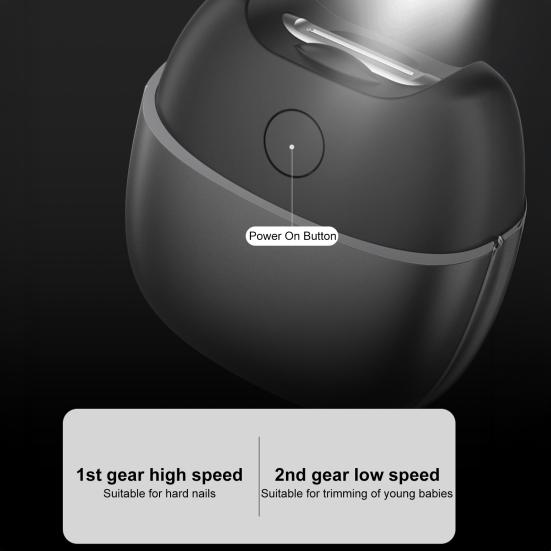 Electric Nail Trimmer Polisher Portable Automatic Nail Clipper with LED Light Kids Adults Seniors