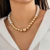 Imitation Pearl and Big Ball Beaded Choker Necklace for Women Short Beads Chains Collar On Neck Accessories 2026 Fashion Jewelry