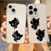 L-Lovely B-Black Cat Phone Case For iPhone17,16,15,14,13,12,11 Plus,Pro Max Soft Transparent Cover