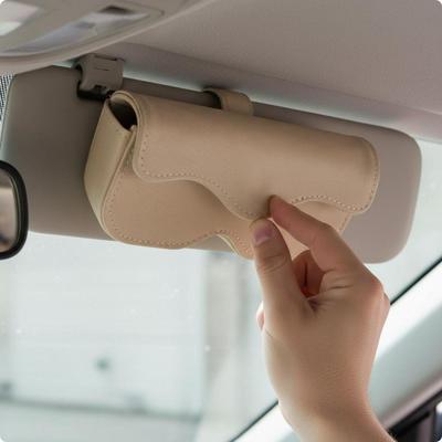 Car Visor Glasses Case Universal Adjustable Sun Hand Use Sunglasses Holder