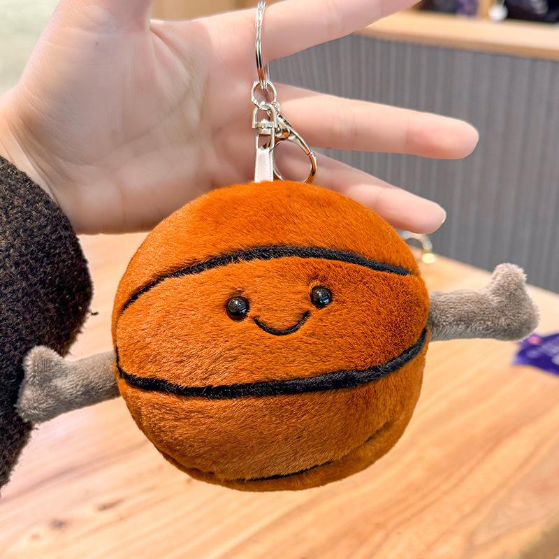Badminton Baseball Table Tennis Football Basketball Keychain School Bag Pendant Plush Doll