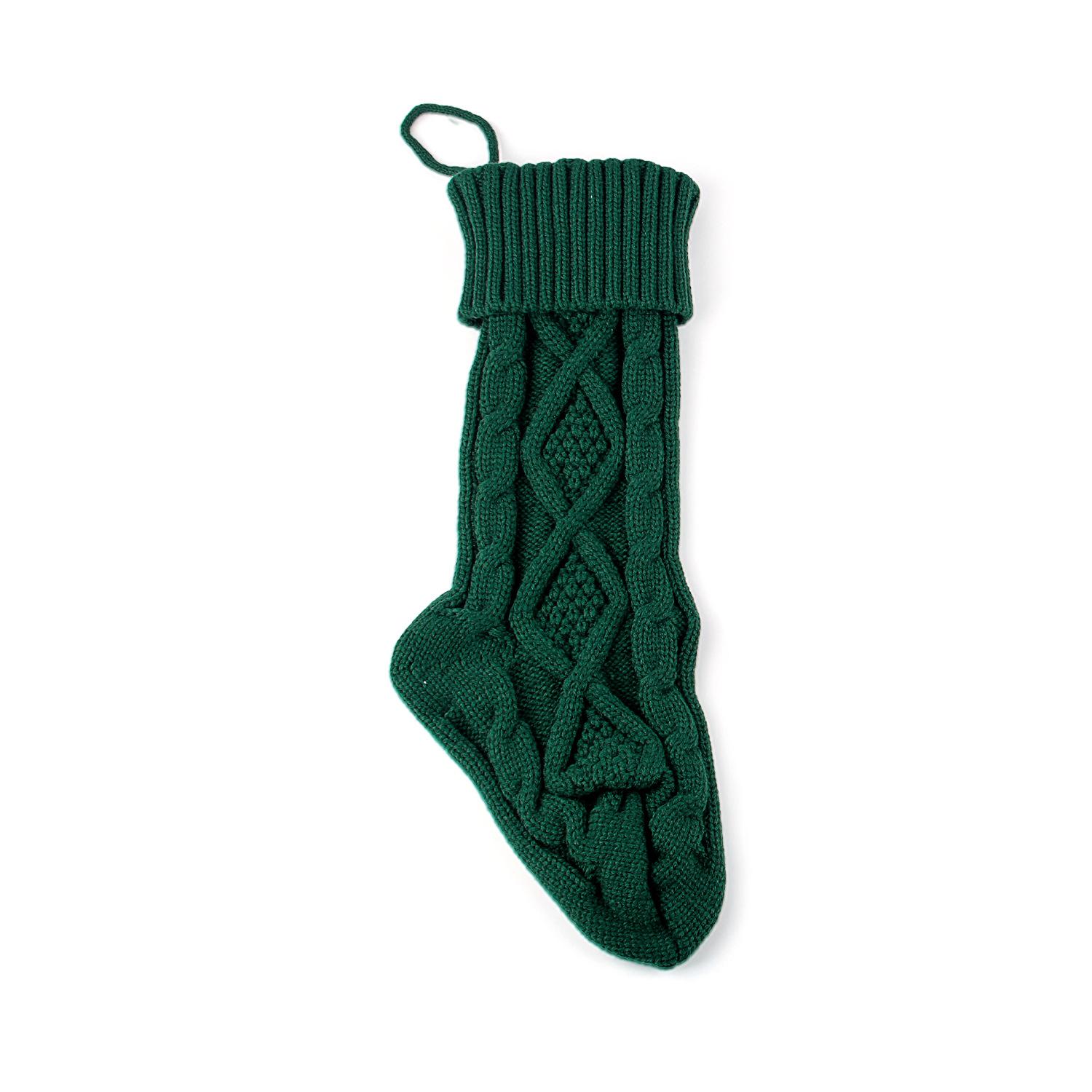 

Рождественский средний носок-чехол, Домашнее настенное украшение, Шерстяные вязаные носки, Мешочек для конфет, Подвесной чехол для носков для украшений One Size зелёный