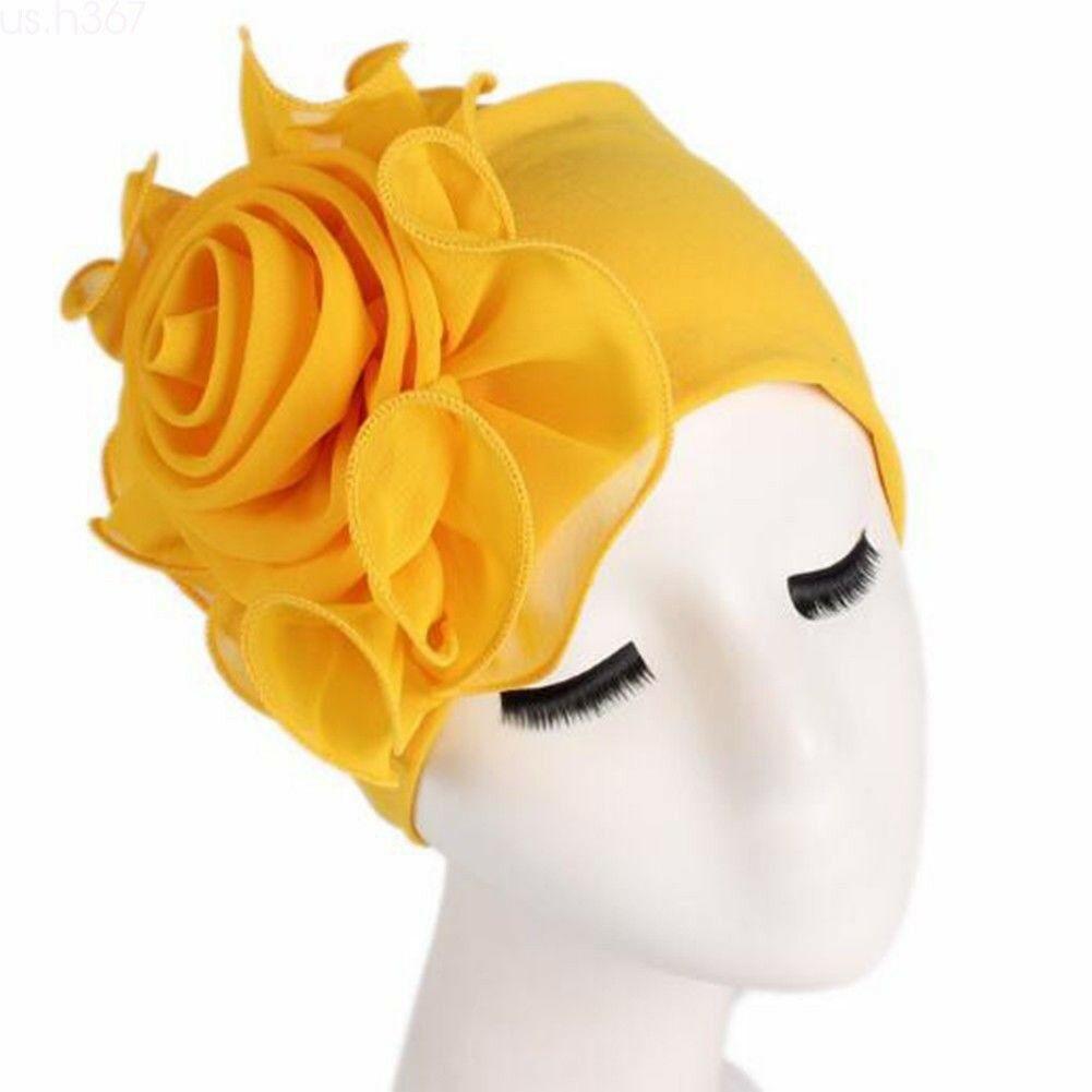 Womens Hair Loss Head Scarf Turban Cap Big Flower Muslim Cancer Chemo Hat Cover