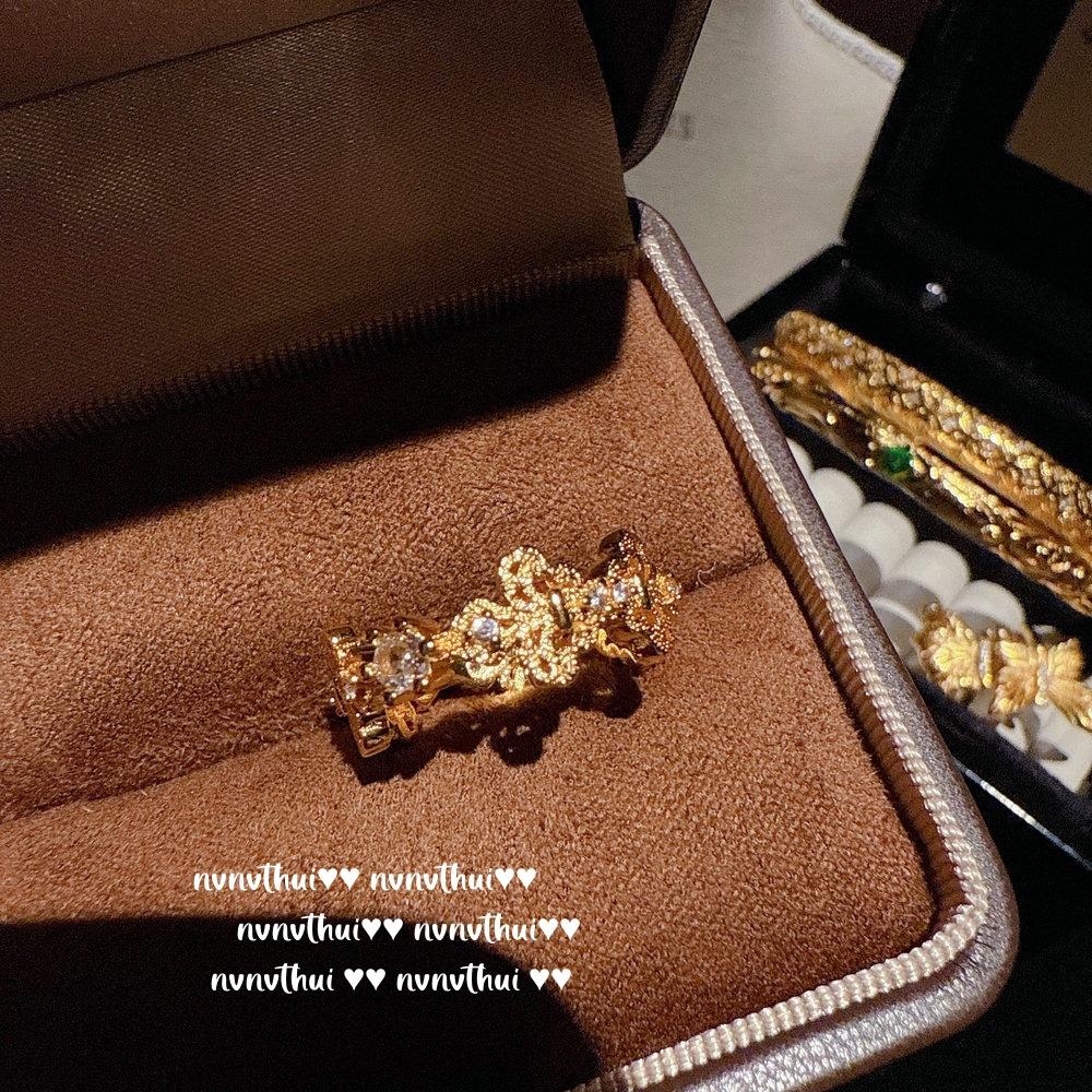 Ancient Gold Chiseled Copper Coin Gemstone Bracelet, New Chinese Style, Plated With 18K Gold, Iris Zircon Bracelet, Qiankun Circle.