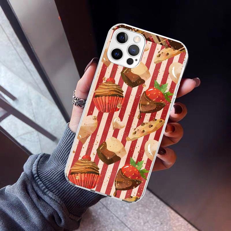 Macaron Eiscreme Kuchen Donut Handyhülle Für iPhone 17 Air 11 13 Mini 14 15 Plus 16 12 Pro Max 16E SE 7 8 Muster Weiche TPU Bac