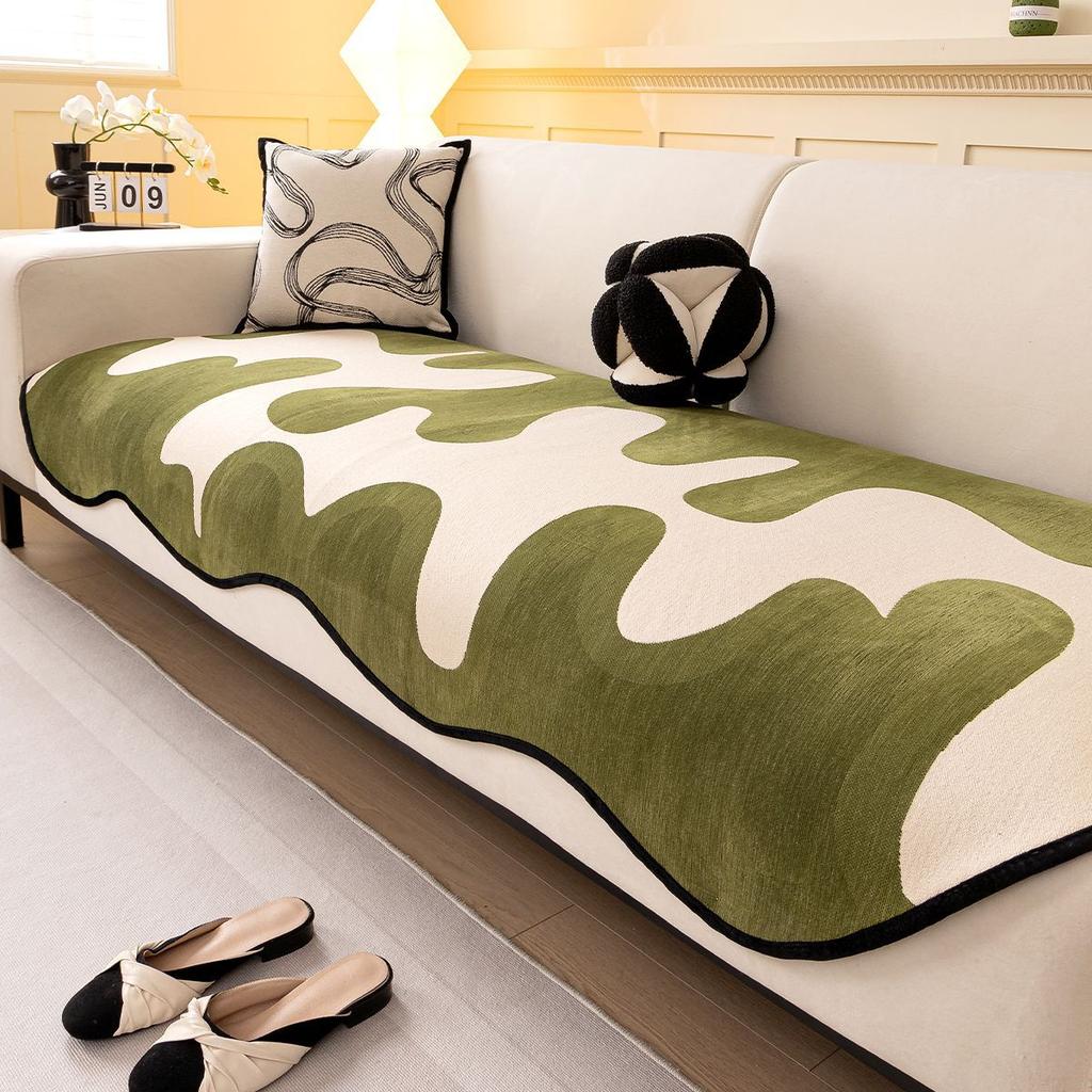 Nordic Special-Shaped Sofa Cushion Is Universal In All Seasons  New Leather Sofa Seat Cushion Fixed Non-Slip Sofa Cover Cloth Towel