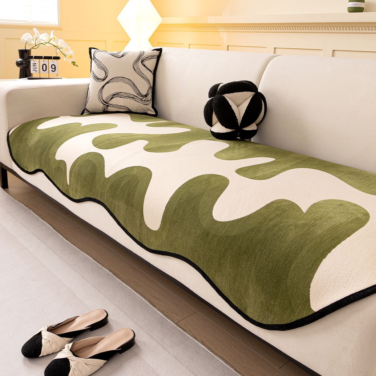 

Nordic Special-Shaped Sofa Cushion Is Universal In All Seasons New Leather Sofa Seat Cushion Fixed Non-Slip Sofa Cover Cloth Towel 70*70cm