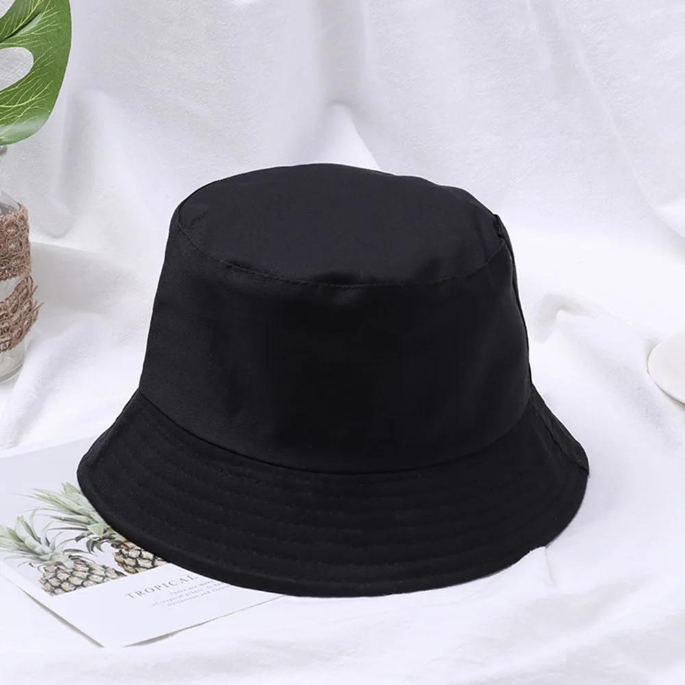 Fashion Cotton Bucket Hats Summer Foldable Sunscreen Hat Solid Hip Hop Wide Brim Beach UV Protection Fisherman Hat