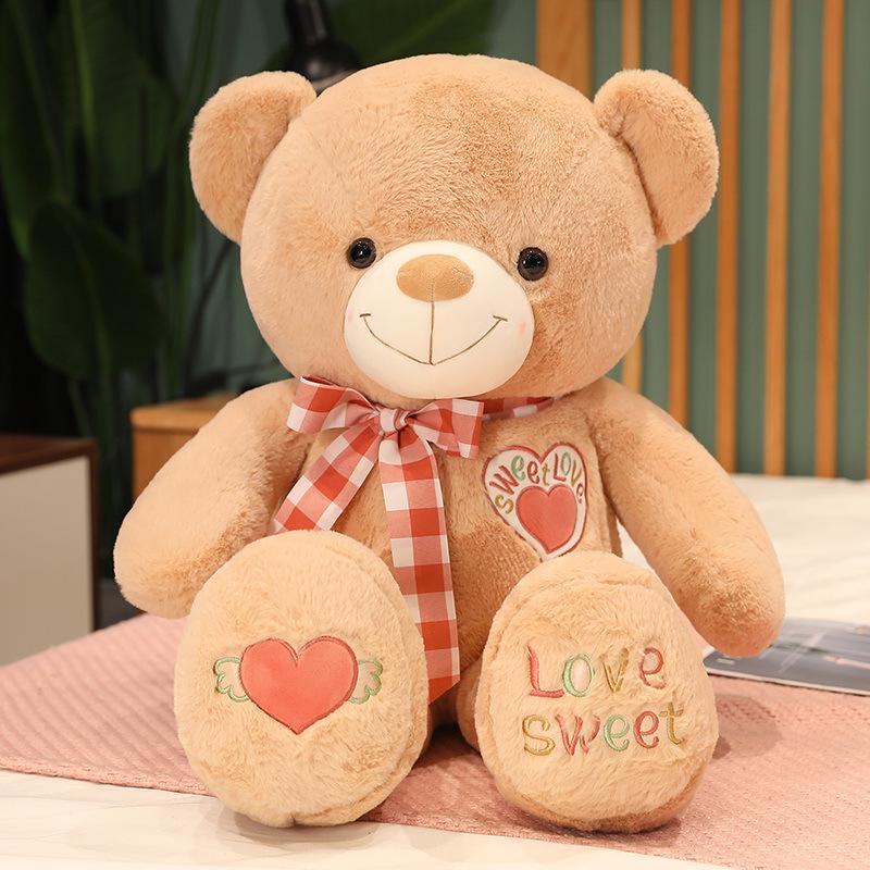 High Quality Huggable Bear Doll Bow Tie Bear Rag Doll Plush Toy Teddy Bear Birthday Gift Girl Sleeping Hug