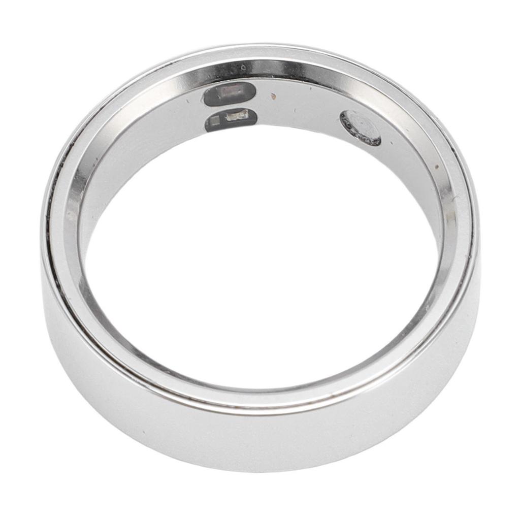 Smart Ring Fitness Tracker Stainless Steel IP68 Water Proof Wearable Smart Ring with APP for Men Women Silver Type 7