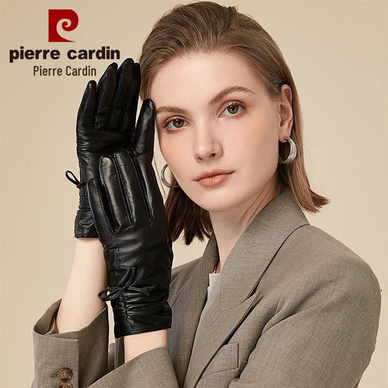 

Pierre Cardin Women s Goatskin Leather Touchscreen Winter Gloves L