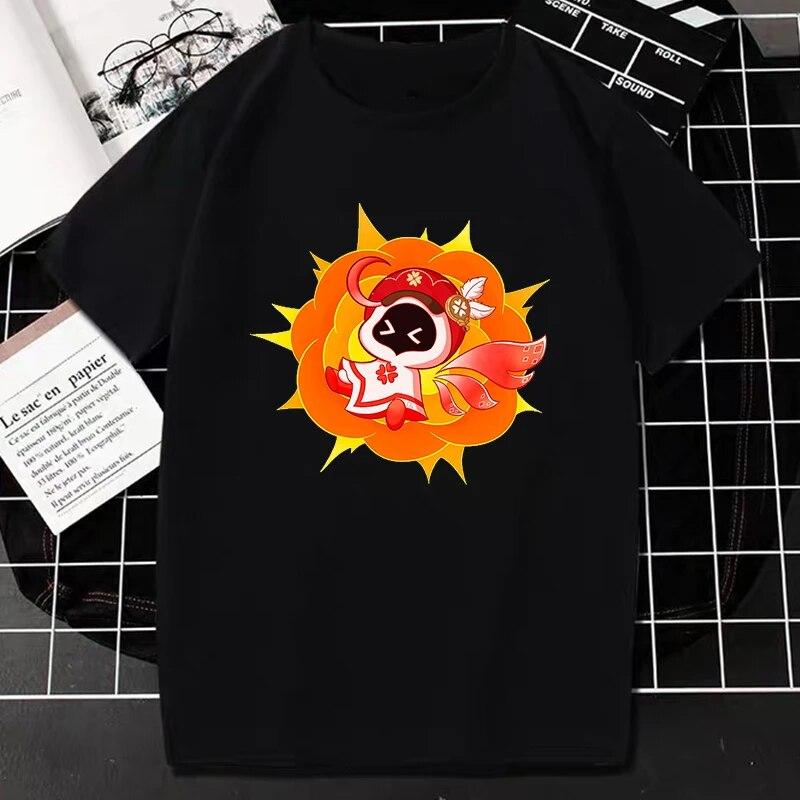 Genshin Impact TShirt Kawaii Games Character Cartoon Graphic Tops Women Harajuku Fashion Streetwear Casual Oversized Camisetas
