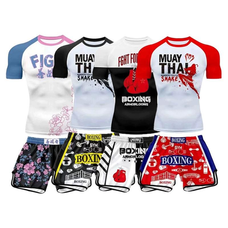 Martial Arts Training Suit Adults Kids Muay Thai Sanda Fighting Boxing Practice Gear