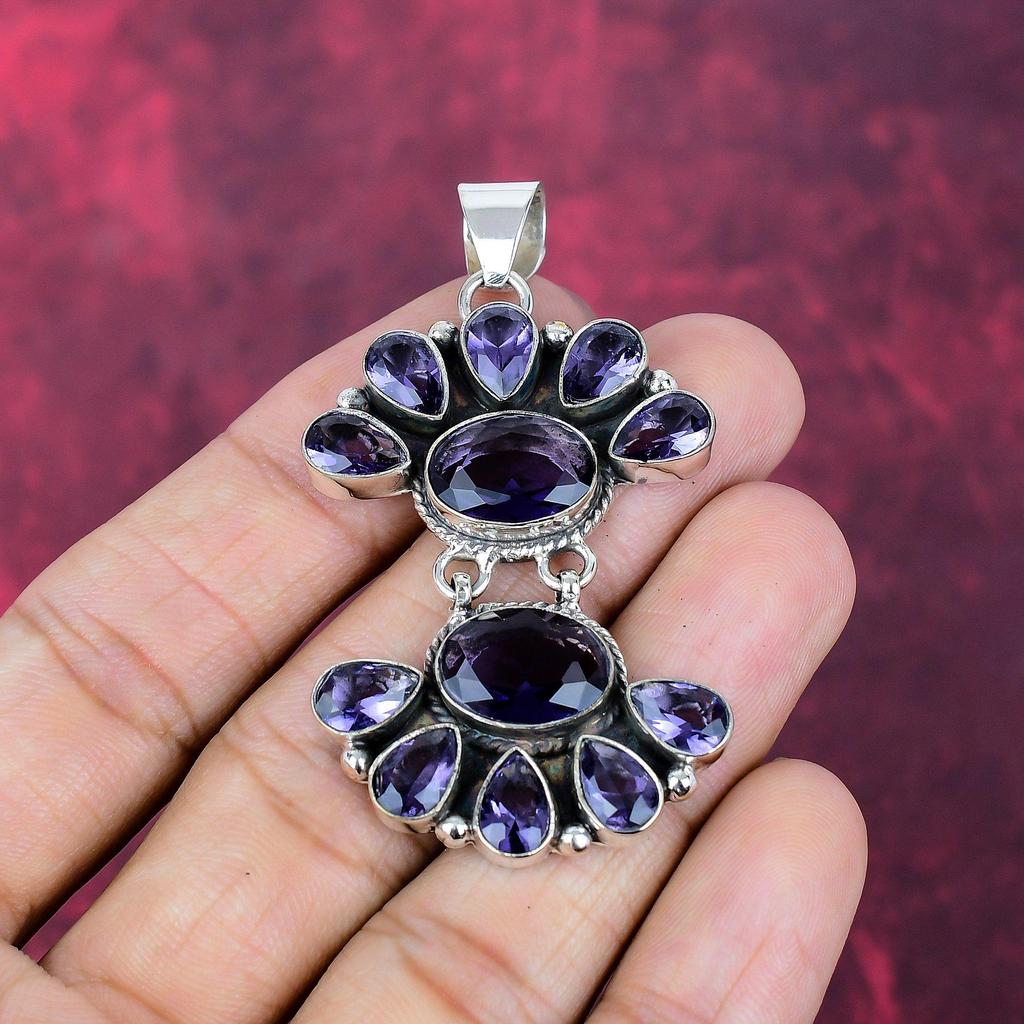 Amethyst Pendant, Gemstone 925 Sterling Silver Jewelry Pendant, Handmade Jewelry, For Anniversary Gift
