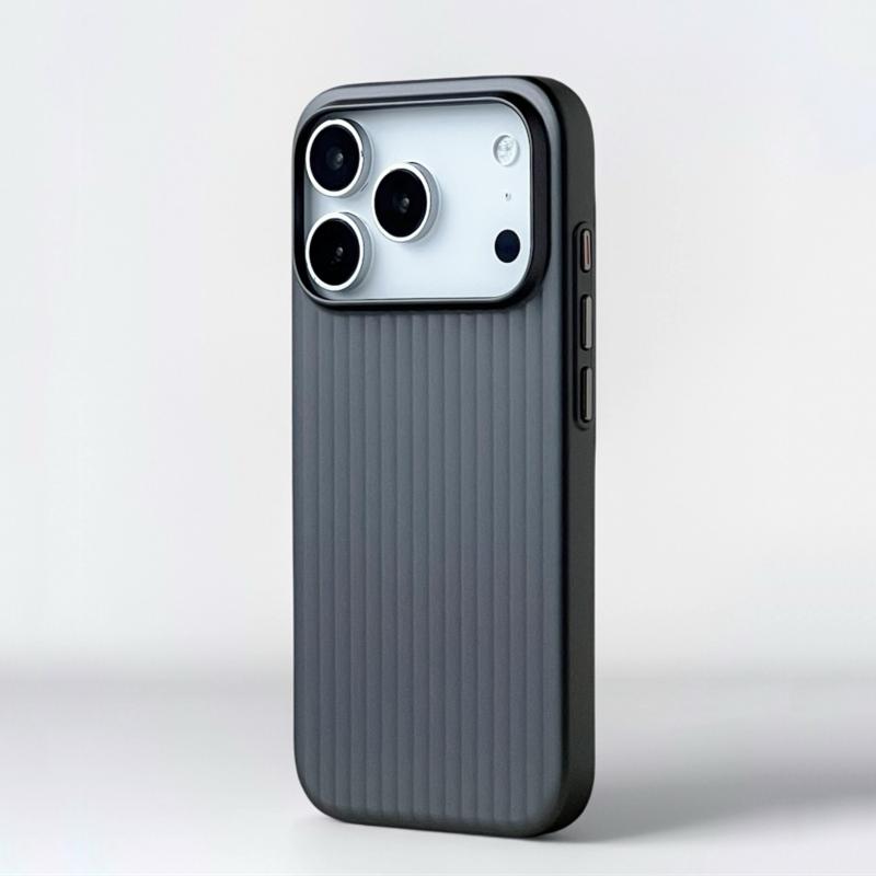 Fashion Plating 3D Luggage Stripes for Magsafe Phone Case for IPhone 17 16 15 14 Pro Max Shockproof Wireless Charge Matte Cover