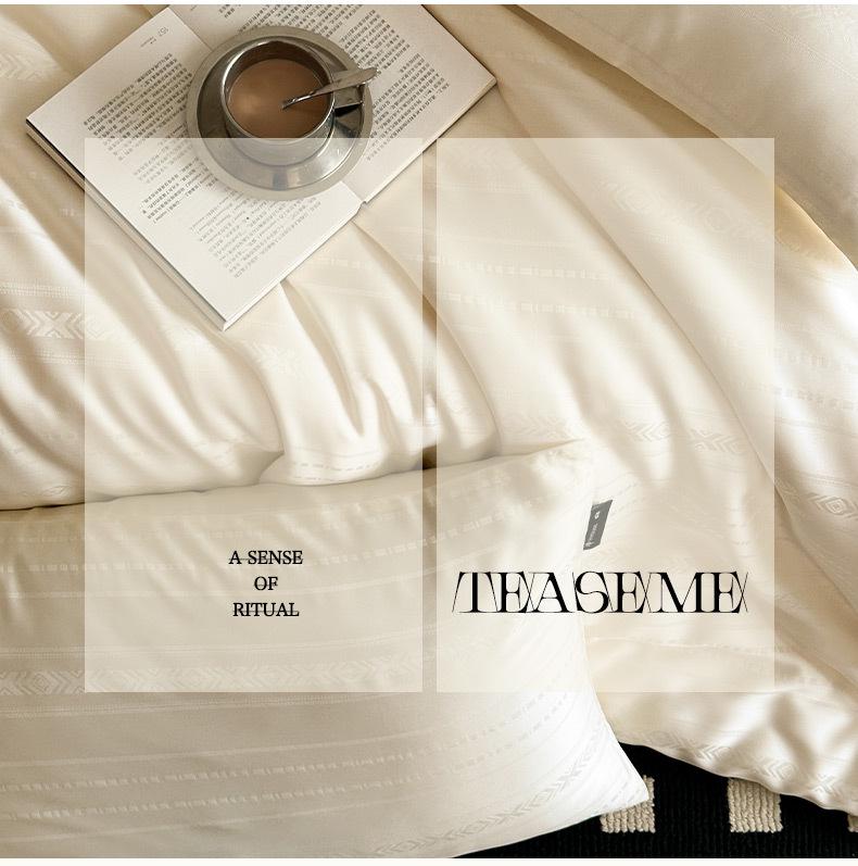 60s Tencel Jacquard 4-Piece Luxury Silk Fitted Bedding Set