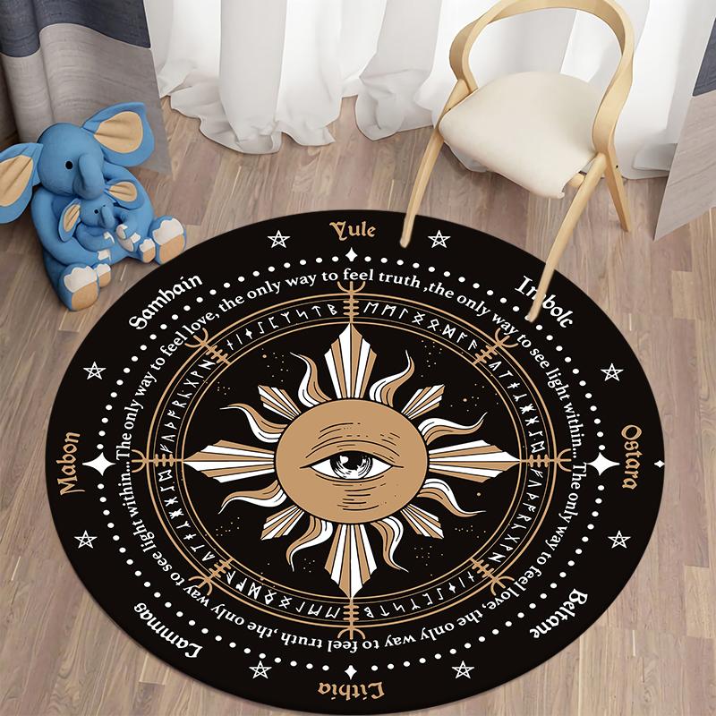Boho Style Round Carpet Floor Mat Living Room Carpet Polyester Carpet Mat Children 'S Room Decoration Room Decor Prayer Carpet