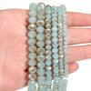 4 6 8mm Faceted Crystal Rondelle Beads Light Lake Blue Amber Glass Loose Spacer Beads For Jewelry Making DIY Bracelets Necklace