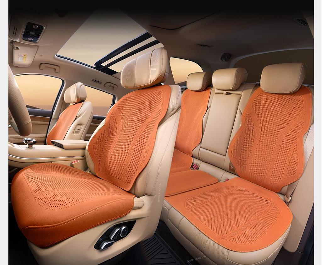 Denza Four Seasons Breathable Car Seat Cushion - Comfortable, Thin Plush, Single-Piece Cover