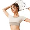 New Women's Running with Chest Pads, Fitness Sports Show Thinness, Nude Feeling, Tight Fit, Short-sleeved Top, Yoga Clothes