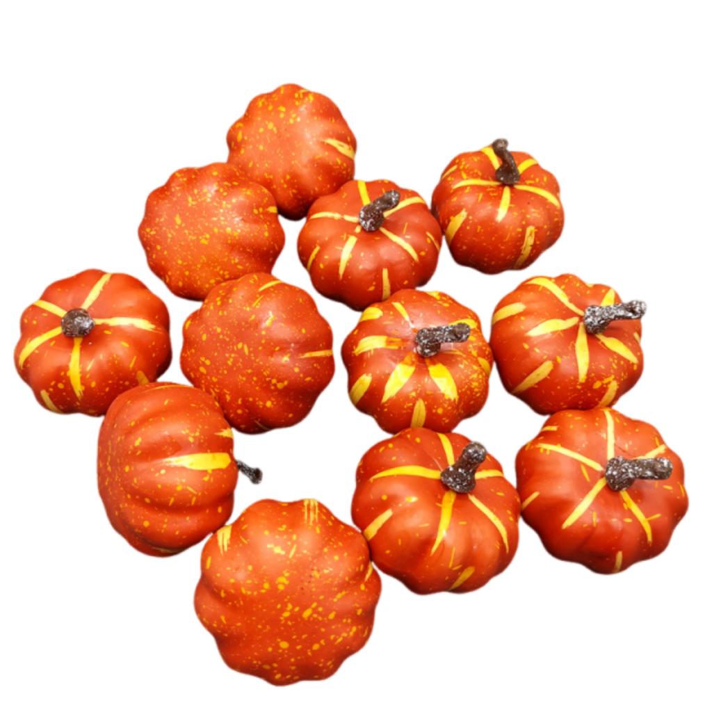 6/12pcs Simulated Pumpkin Decoration 6cm Vegetable Model Yellow / White Halloween Family Party Atmosphere DIY Decorations