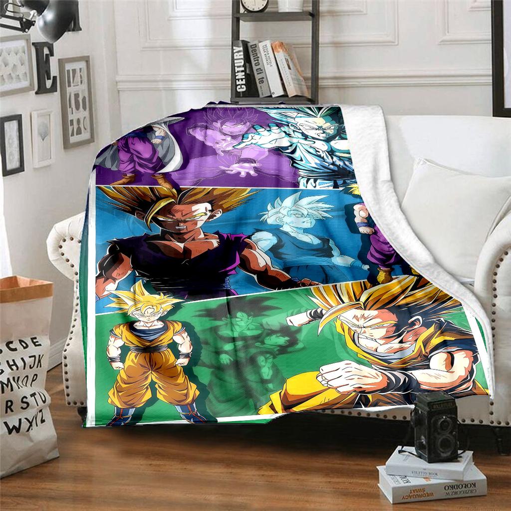 1 ks flanelová deka s potiskem DRAGON BALL, Vysoká kvalita, Pro všechna roční období, Domácí dekorace, Teplo a pohodlí, Perfektní jako vánoční dárky