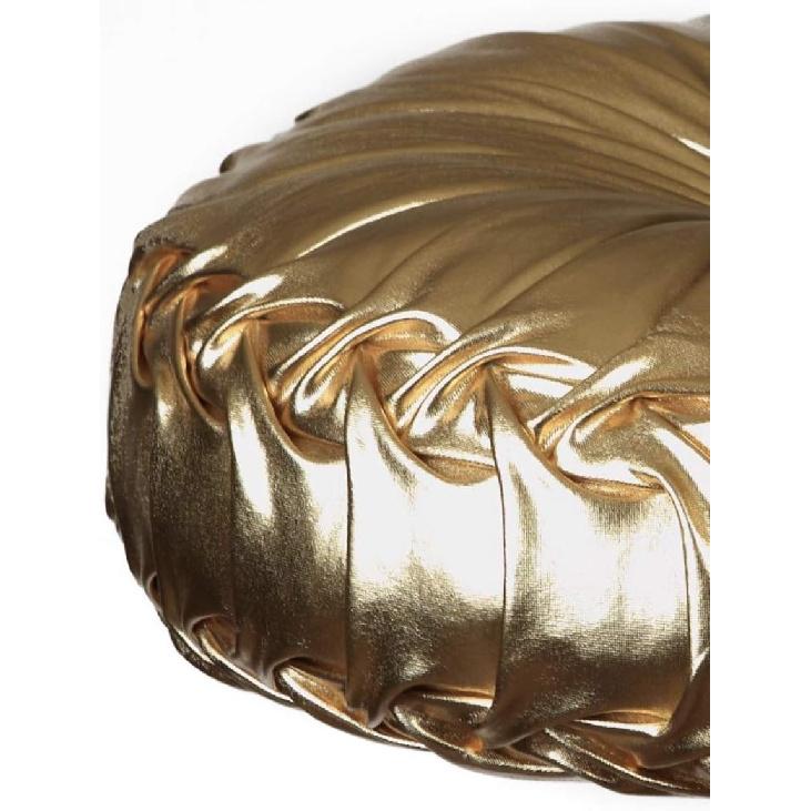 Tresshouse European Round Throw Pillows, Soft Spandex Fabric Pumpkin Pleated Handmade Metallic Accent Circle Insert Cushion Diamond To Enhance for