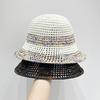 Summer Knitted Hollow Sunscreen and Sunshade Fisherman's Hat Women's Thin Breathable Colorful Vacation Style Woven Straw Hat