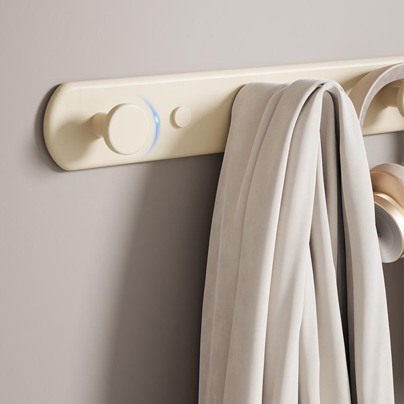1Pc Wall Mounted Clothes Rack Bedroom Rows Of Back Door Hooks Space Saving No Hole Punching Bathroom