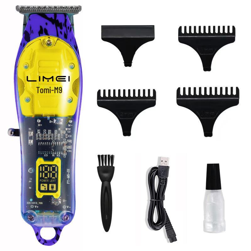 

Muguxi цветная прозрачная гравировальная электрическая машинка для стрижки волос для мужчин жёлтый