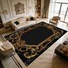 Black Marble Golden Light Luxury Soft Living Room Rug Decoration Courtyard Antiskid Fluffy Carpet Easy Clean Foldable Floor Mats