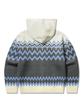TRILLION Washable Nordic Jacquard 2-Way Hooded Zip-Up Knit [Ivory]
