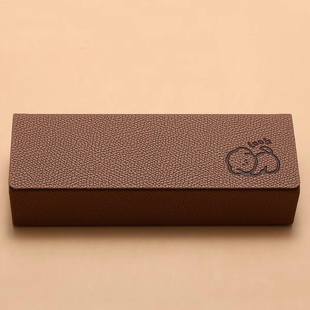 Anti-Stress Eyeglass Case PU Leather Protective Case Portable Glasses Storage Box  Men and Women