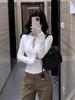 Spicy Girl Slimming Half-Zip Long-Sleeve T-shirt for Women - Autumn/Winter